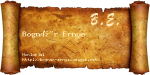 Bognár Ernye névjegykártya